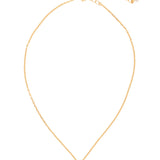 Gold-tone necklace with a single round-cut Summer Blue Delite crystal pendant on an adjustable chain.