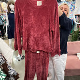 Winter Stroll Luxe Knit Set in Ruby Red