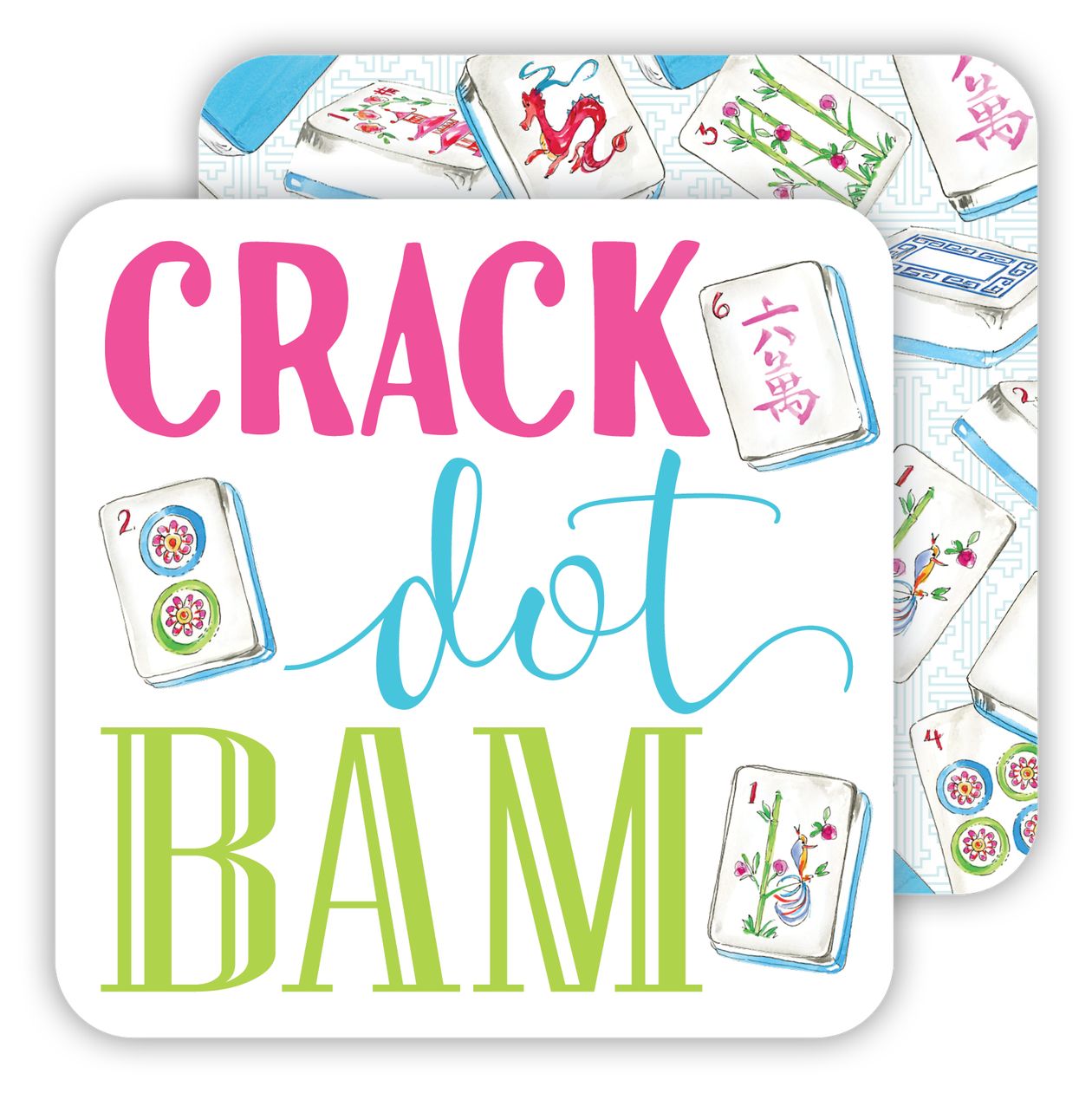 Crack Dot Bam Mahjong Paper Coaster
