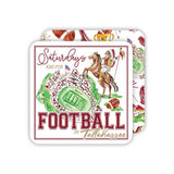Double-sided coaster set featuring Renegade and Osceola design on one side and coordinating garnet-and-gold pattern on the other.