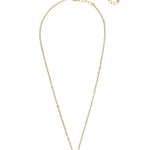 Bright gold-tone necklace with round Ultra White crystal framed in a halo setting on an adjustable chain.
