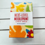 Next-Level Needlepoint card deck by Emma Homent with 50 stitch instructions