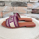 Noles Embroidered Sandals in Gold
