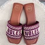 Noles Embroidered Sandals in Gold - The Pink Pineapple 850