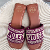 Noles Embroidered Sandals in Gold - The Pink Pineapple 850