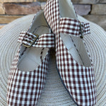 [Oasis Society] Coffee Gingham Ballet Flat- The Pink Pineapple 850