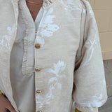 Oat Blossom Velvet Puff Sleeve Top