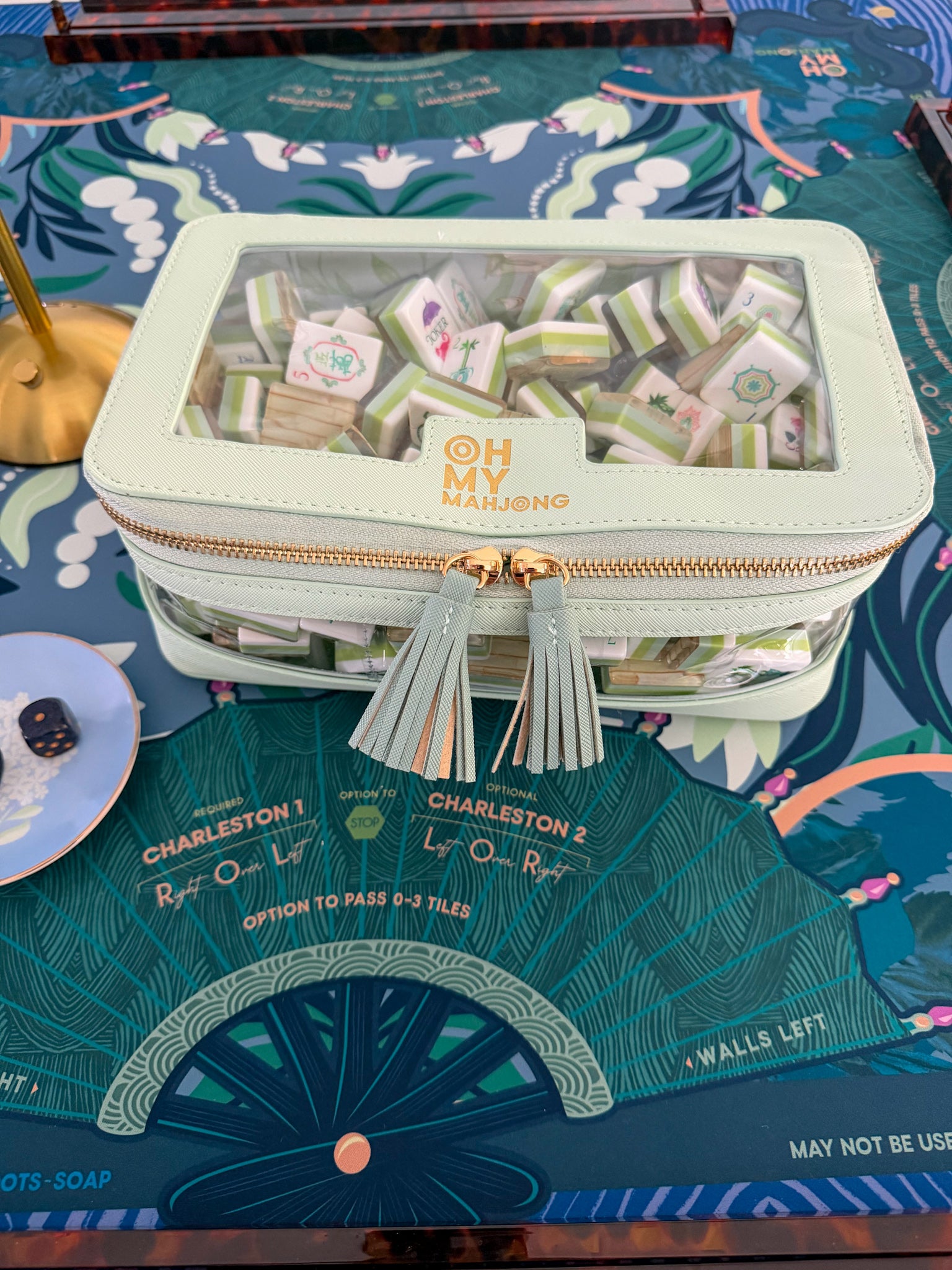 [Oh My Mahjong] Mint Mahjong Tile Storage Bag