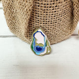 Oyster design needle minder for needlepoint, embroidery, and cross-stitch
