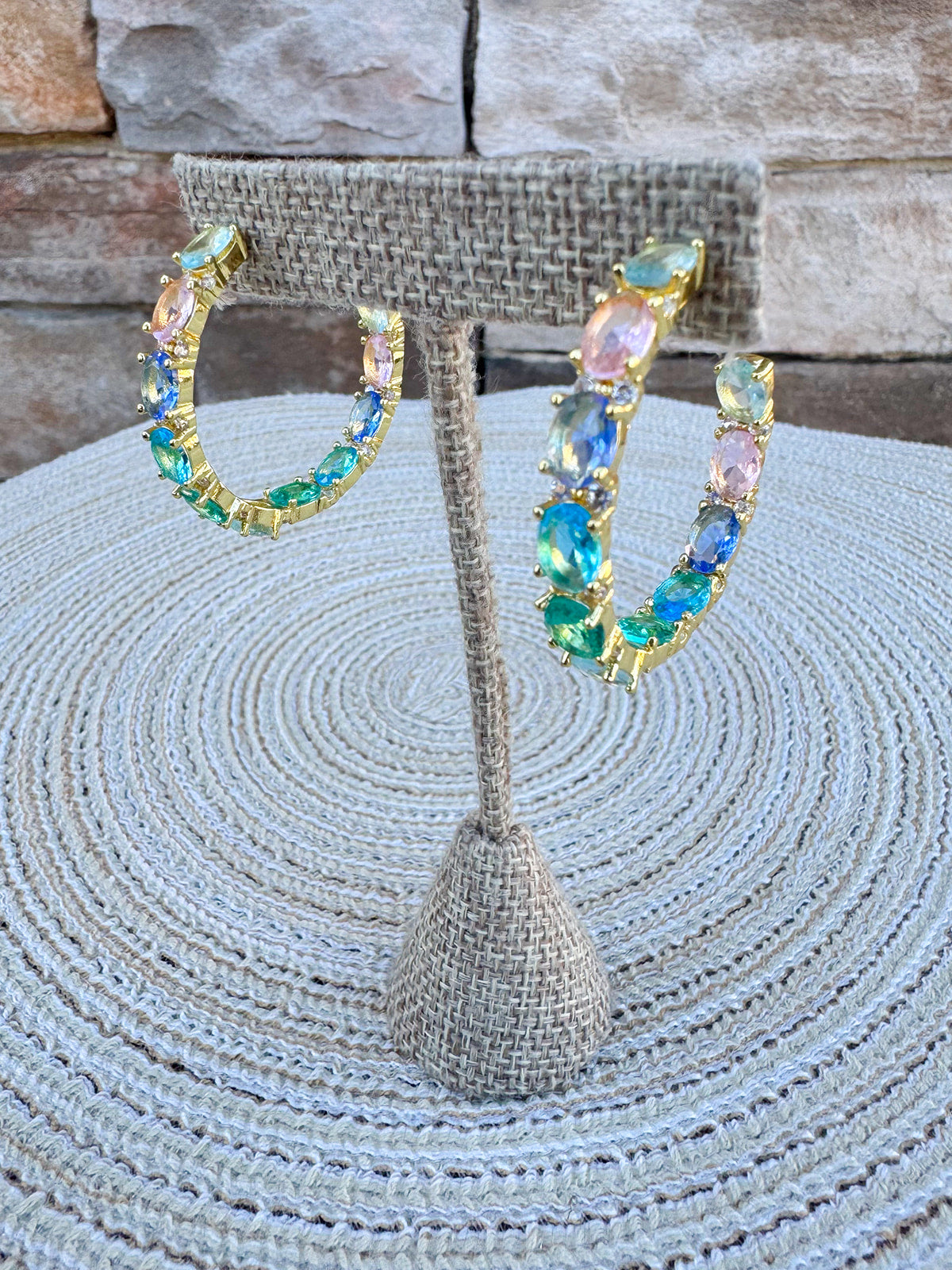 Pastel Dreams Gold Hoops - The Pink Pineapple 850