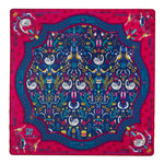 Pear Tree Mahjong Mat with 12 Days of Christmas design in rich jewel tones