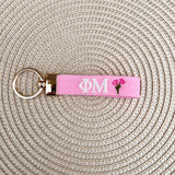 Phi Mu Embroidered Keychain