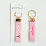 Phi Mu Embroidered Keychain