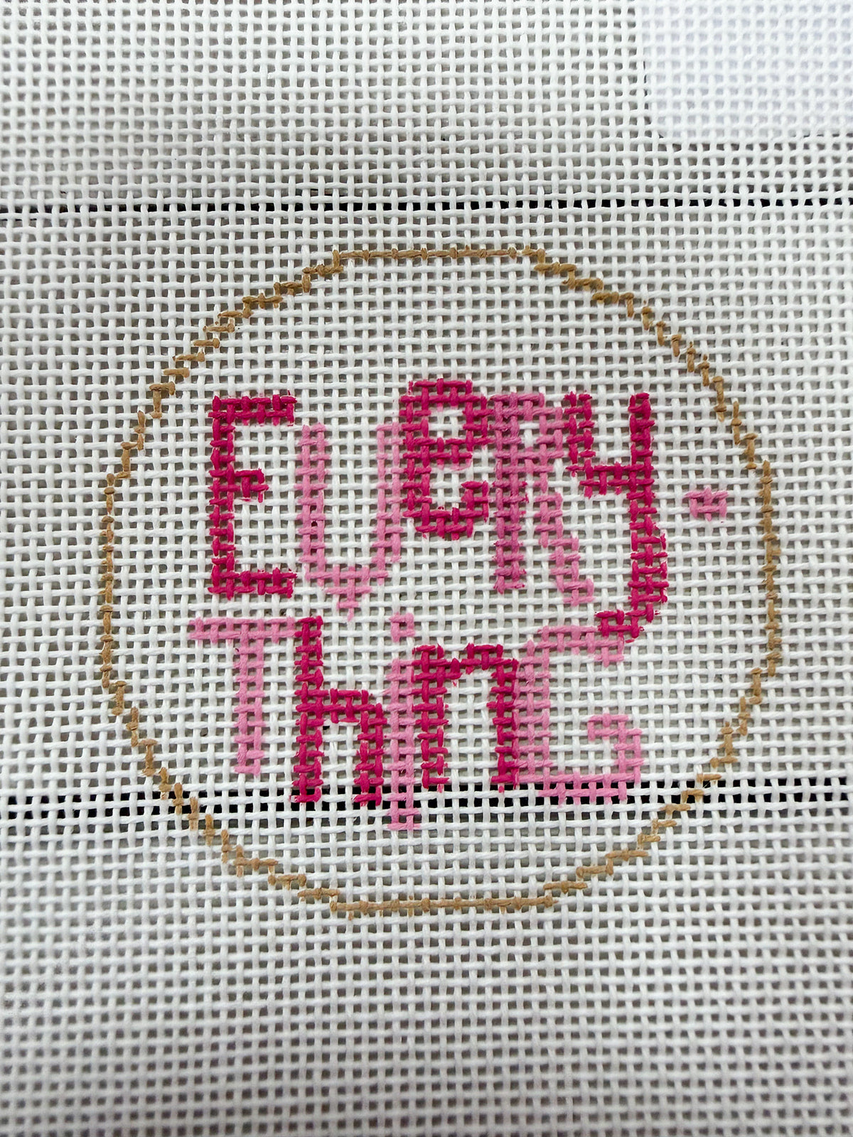 Pink Everything mini needlepoint canvas- The Pink Pineapple 850