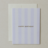 Pink Stripe Happy Birthday Card