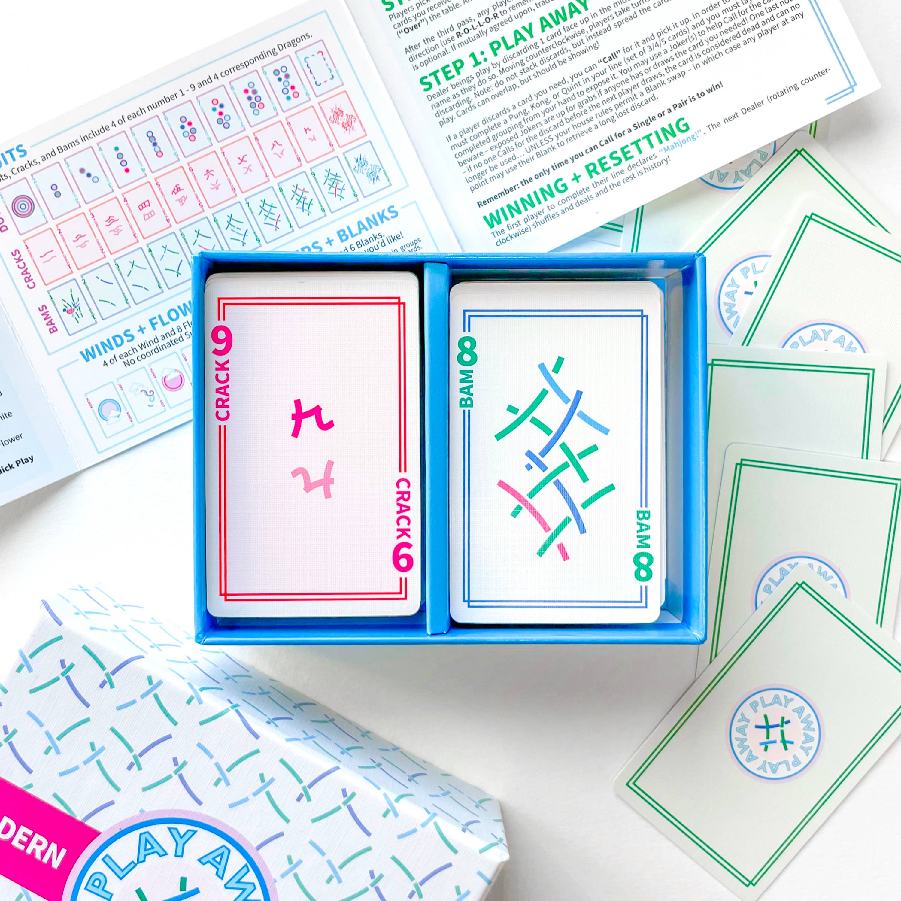Sleek and stylish American Mahjong card set in a modern design—perfect for girls' night or travel-friendly fun.