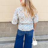 [Risen] Ocean Mid Rise-Crop Wide-Front Slit Jeans