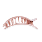 Large Round Flat Hair Clip in pearly pink with pearlized shine 