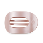 Large Round Flat Hair Clip in pearly pink with pearlized shine 