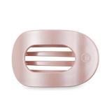 Large Round Flat Hair Clip in pearly pink with pearlized shine 