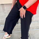 Ruffle Rendezvous High Rise Statement Pants in Black