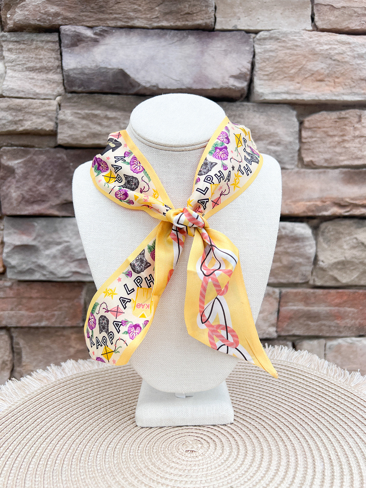 [Saturday Silks] Kappa Alpha Theta Skinny Scarf- The Pink Pineapple 850