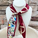 [Saturday Silks] Florida State Gameday Skinny Scarf- The Pink Pineapple 850