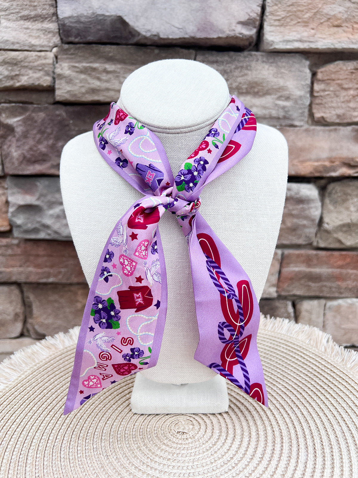 [Saturday Silks] Sigma Kappa Skinny Scarf- The Pink Pineapple 850