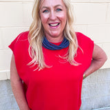 Scarlet Daydream Drop Shoulder Sweater in Red