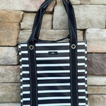 [Scout] Bagette Market Tote in Fleetwood Black with large square bottom and dual-length straps