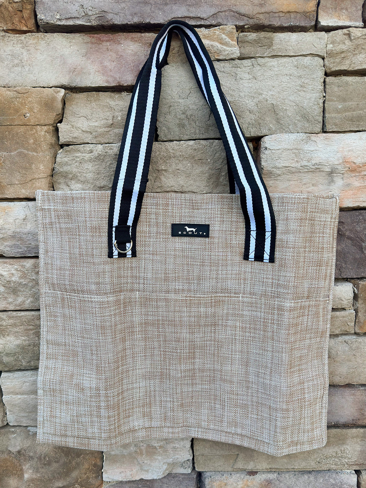 [Scout] Extended Stay Tote in Sand Woven with spacious interior and exterior pockets