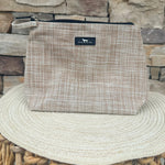 [Scout] Go Getter Pouch in Sand Woven with textured woven material and side finger loop