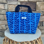 [Scout] Nooner Lunch Bag in Indigrow with exterior zipper pocket and insulated interior