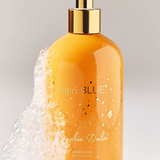 Orange pump hand wash with gold detailing, fall-inspired design