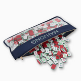 [Oh My Mahjong] Navy Bamboo Mahjong Zippered Tile Bag