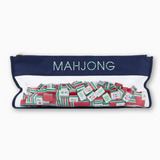 [Oh My Mahjong] Navy Bamboo Mahjong Zippered Tile Bag