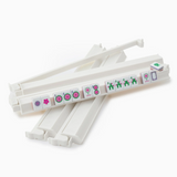 Set of four white acrylic Mahjong racks with pushers