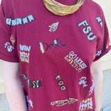 Glitz & Garnet FSU Sequin Top