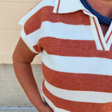 Sideline Social Sweater Top in Orange