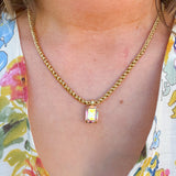 Dainty rope chain necklace with sparkling aurora borealis pendant