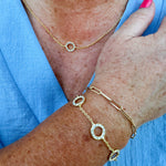[Sorrelli] Disk Adjustable Bracelet in White Opal