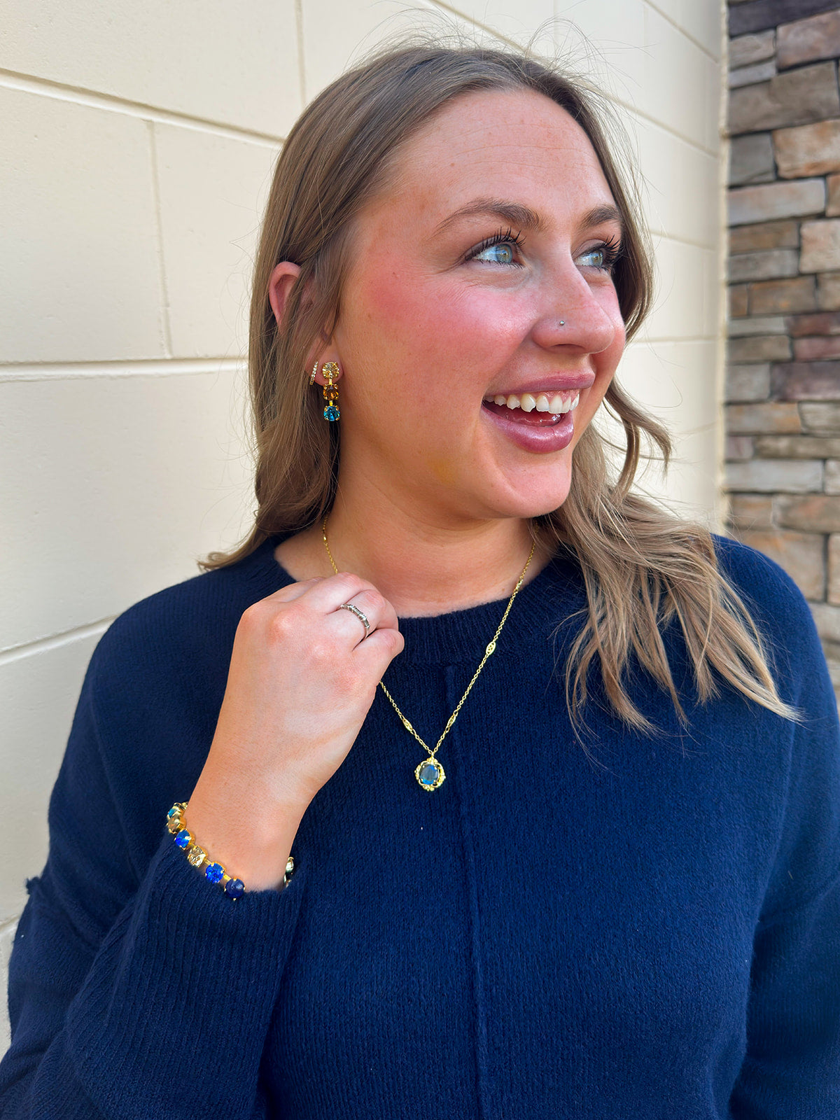 [Sorrelli] Matilda Triple Dangle Earrings – Blue