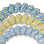 Large Spiral Hair Coil in yellow and blue