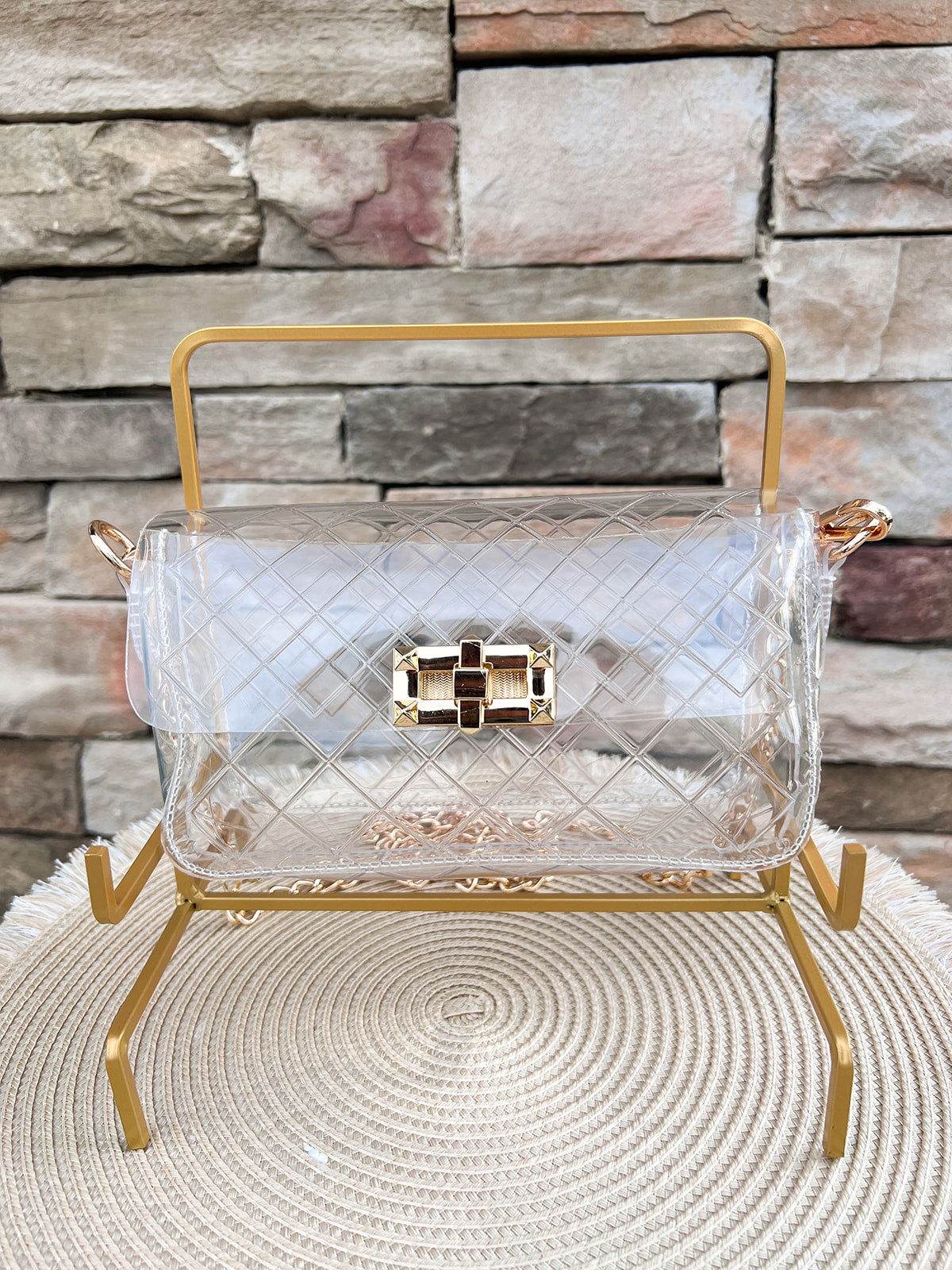 Stadium Star Clear Quilted Bag - The Pink Pineapple 850