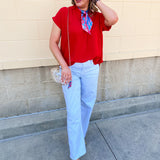 Sunday Best Woven Top in Red