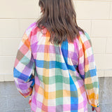 [Sunshine Tienda] Rainbow Plaid Lucia Top