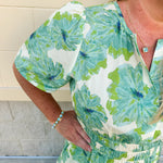 Midi-length dress with half sleeves, pintuck details, and a flattering elastic waist, designed in a lightweight fabric for summer styling