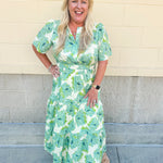 Midi-length dress with half sleeves, pintuck details, and a flattering elastic waist, designed in a lightweight fabric for summer styling