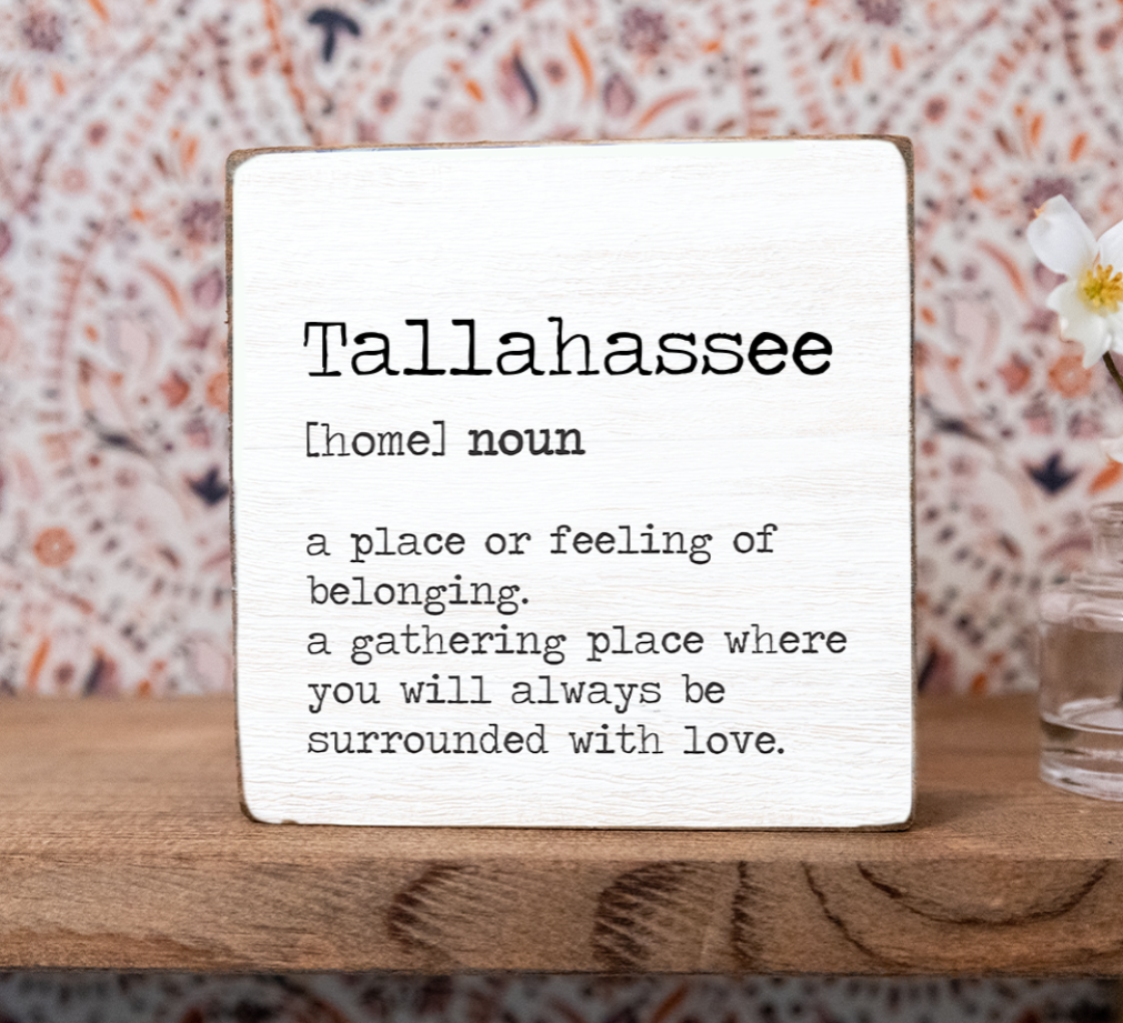 Tallahassee Definition Decorative Wooden Block