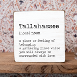 Tallahassee Definition Decorative Wooden Block